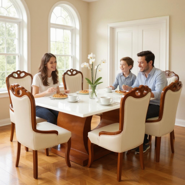 Teakwood with onex 6 seater dining