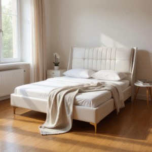 King size upholstered bed