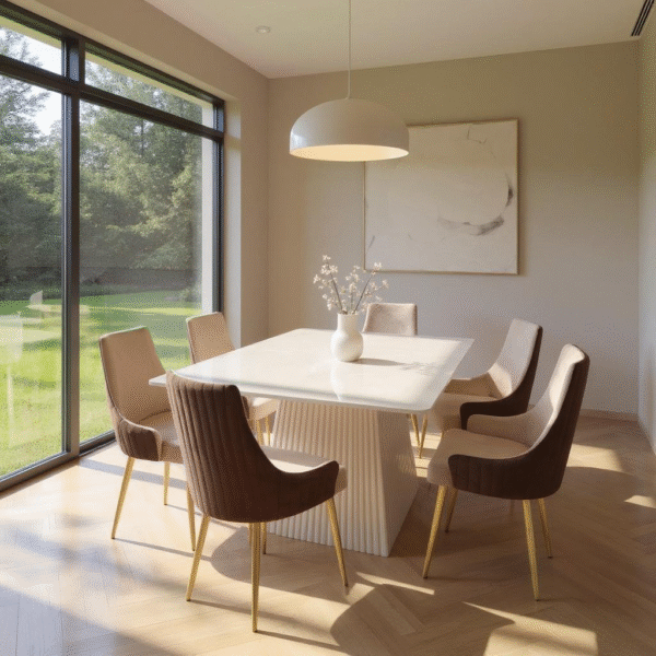 Calista Dual 6 seater marble dining