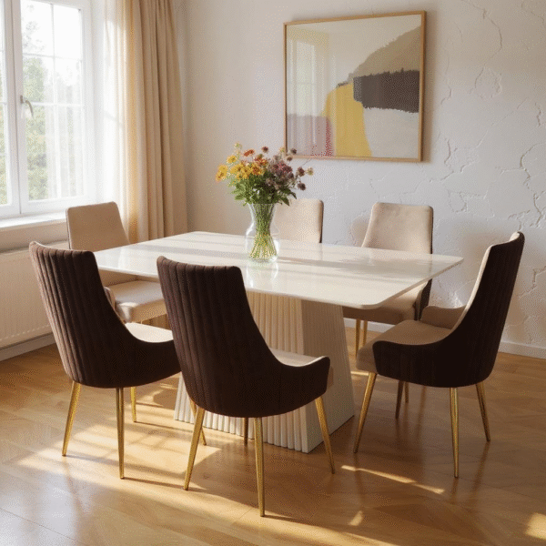 Calista Dual 6 seater marble dining